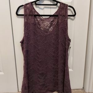 BNWT Lace purple sleeveless top, Torrid 2x